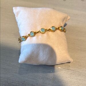 Catherine Popesco Gold and Blue Vintage-Inspired Bracelet